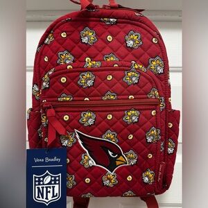 NWT Vera Bradley Maroon Arizona Cardinals Floral Small Backpack